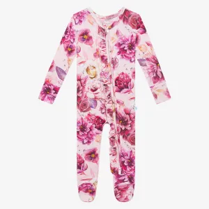 Posh Peanut Amira Ruffled Zippered Footie