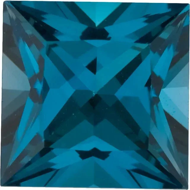 Princess Cut London Blue Topaz Natural Gemstones