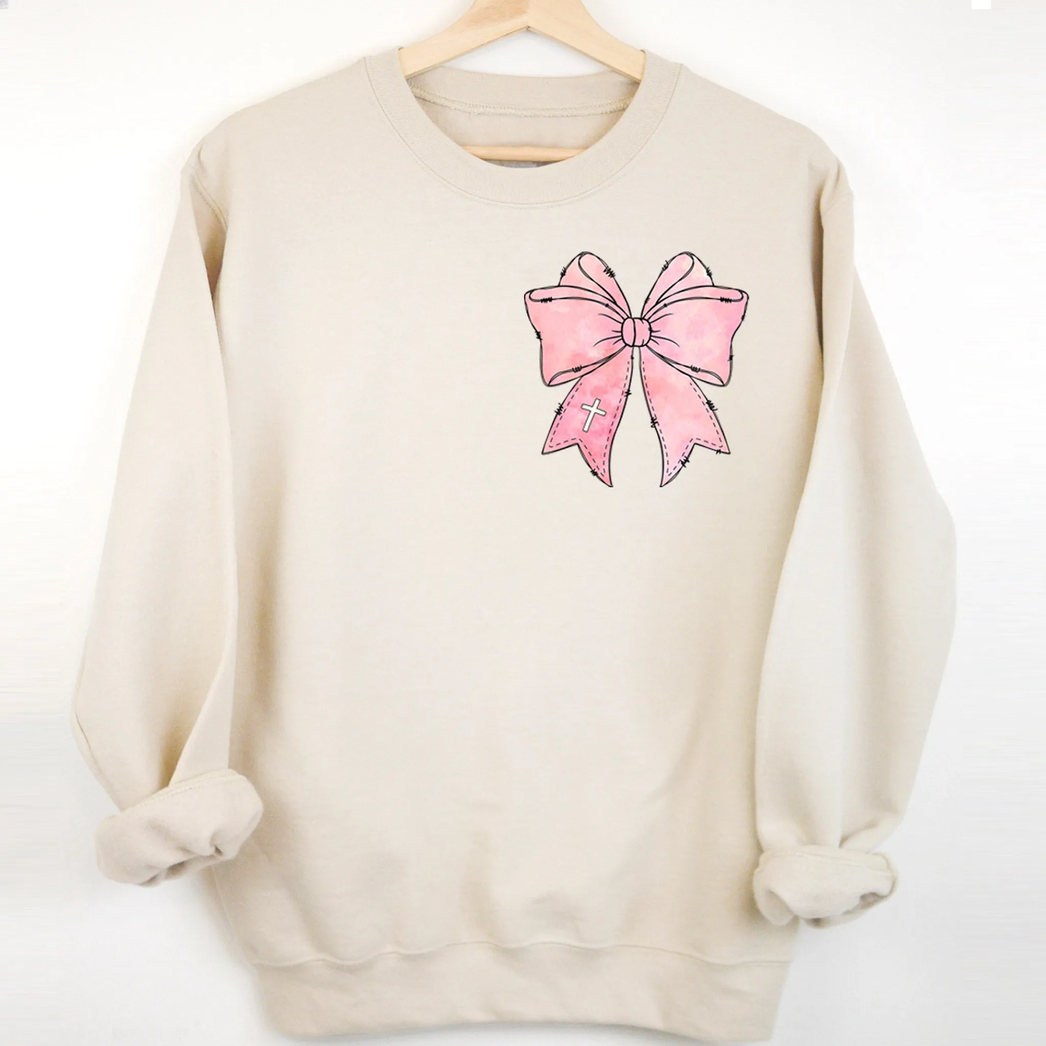Provers 31:25 Scripture & Bow Sweatshirt