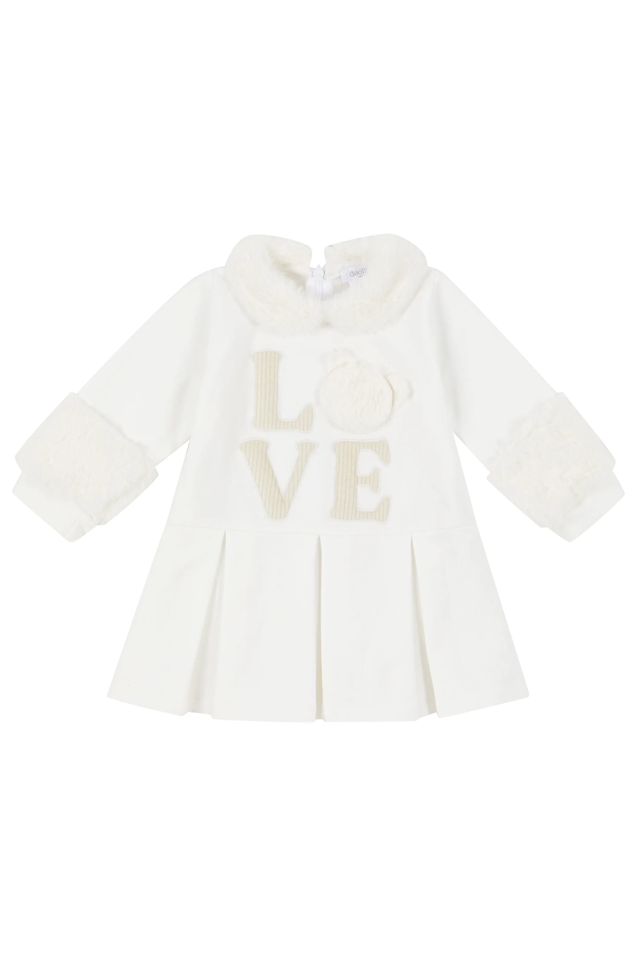 "Ava" Ivory Faux Fur Dress