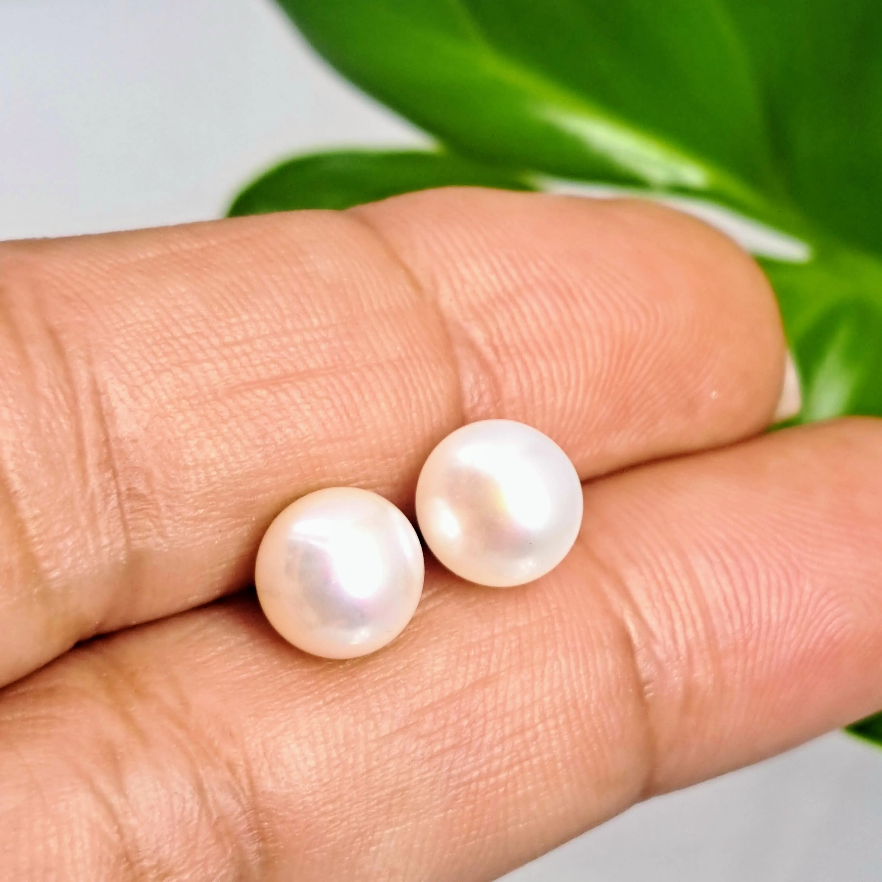 "Classic" 7.5-8mm Stud Earrings - Pearls, Sterling