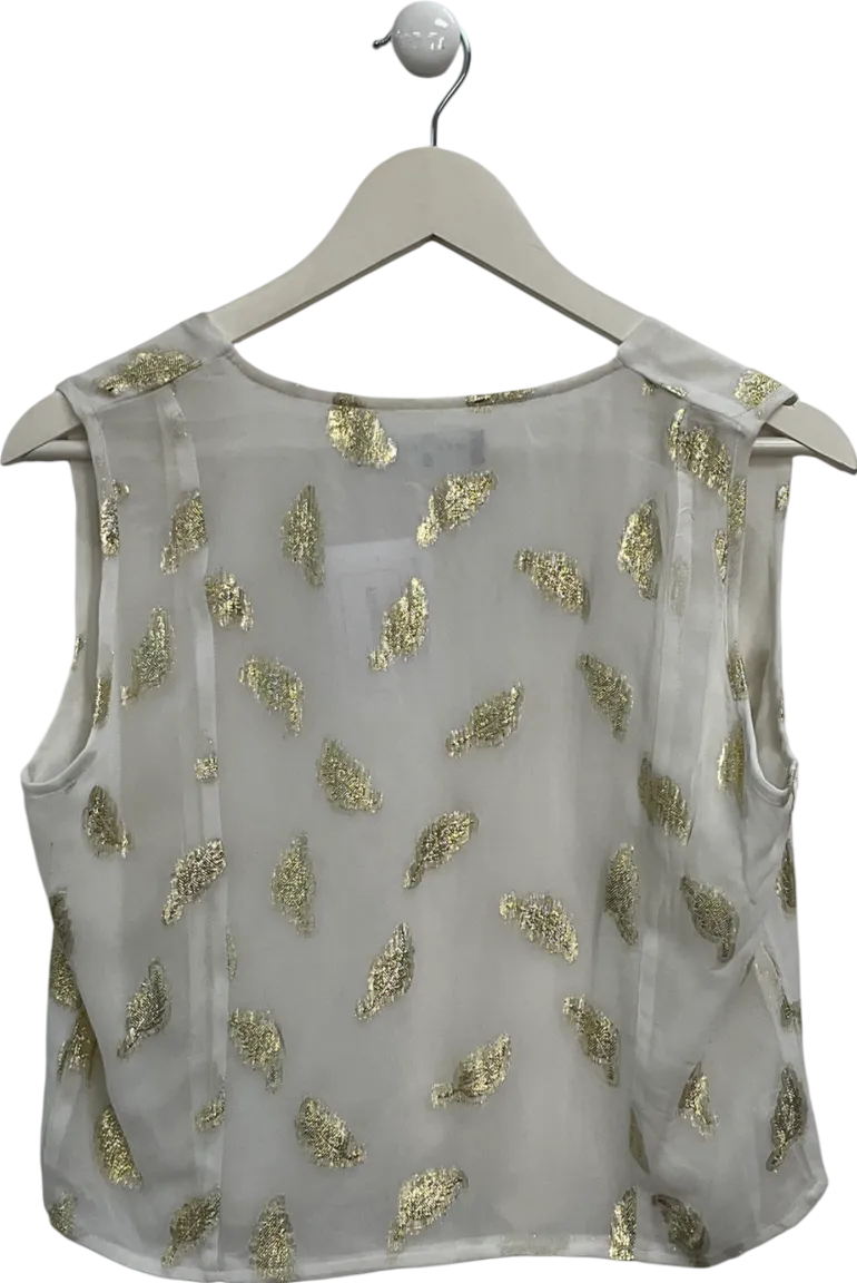 Raf & Grace Cream Sadie Feather Waistcoat UK S/M