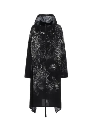 RAYON PRINT TILE PATTERN SIDE CUT-OUT DRESSES