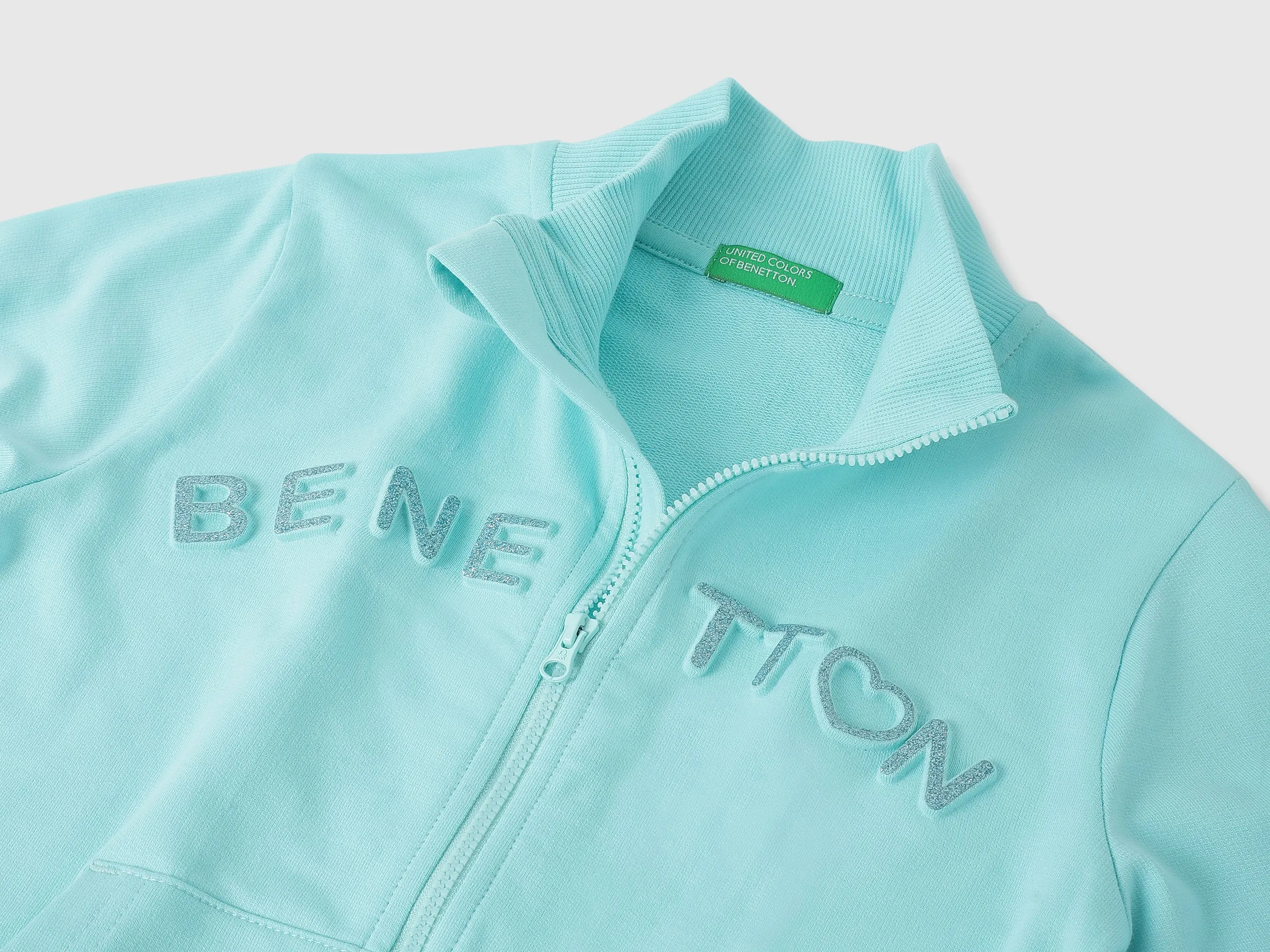 Regular Fit High Neck Embossed Sweatshirts