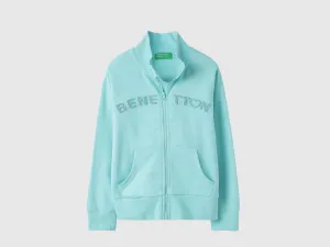 Regular Fit High Neck Embossed Sweatshirts