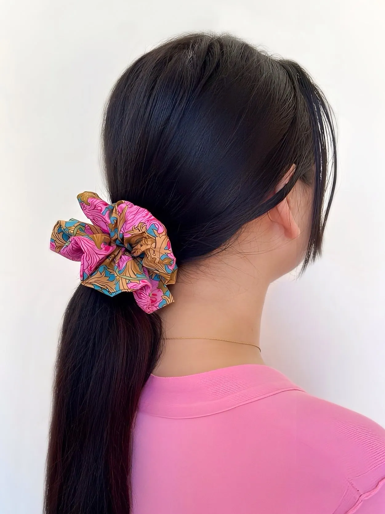 Reverie Pink Cotton Scrunchie