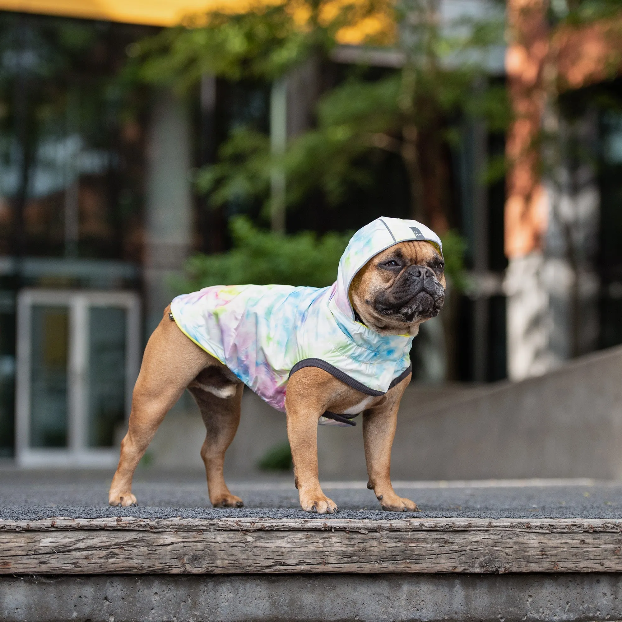 Reversible Raincoat - Neon Aqua w/ Iridescent Side