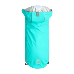 Reversible Raincoat - Neon Aqua w/ Iridescent Side