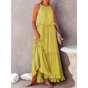 Rita® | Women's Festive Yellow Dress Loose Maxi