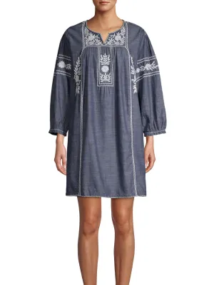 ROBERTA ROLLER RABBIT Women's Indigo Abigail Dress $245 NEW