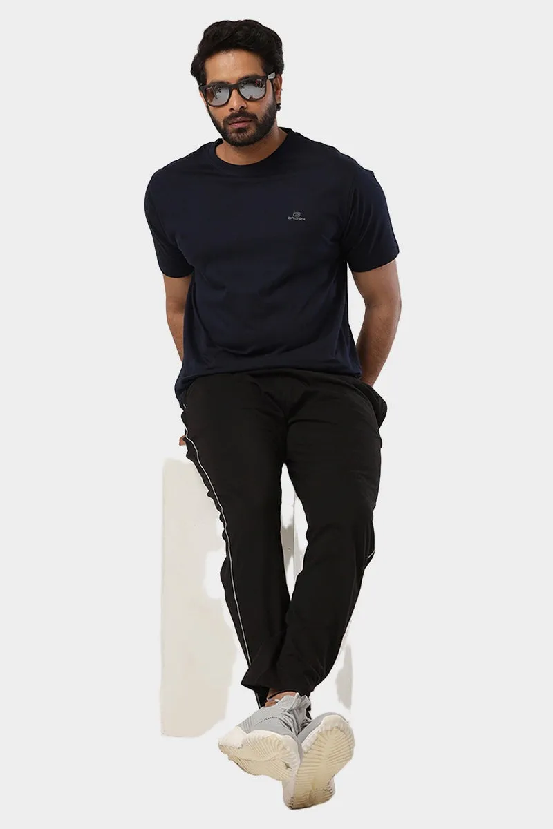 Round Neck - Dark Navy Solid T-Shirt For Men | Ariser