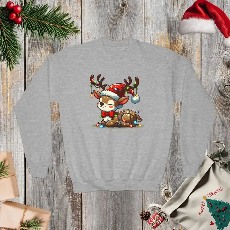 Rudolph Reindeer Kids Festive Sweatshirt Glowing Lights