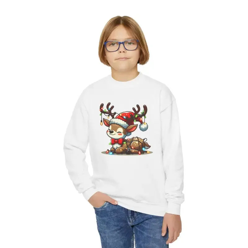 Rudolph Reindeer Kids Festive Sweatshirt Glowing Lights