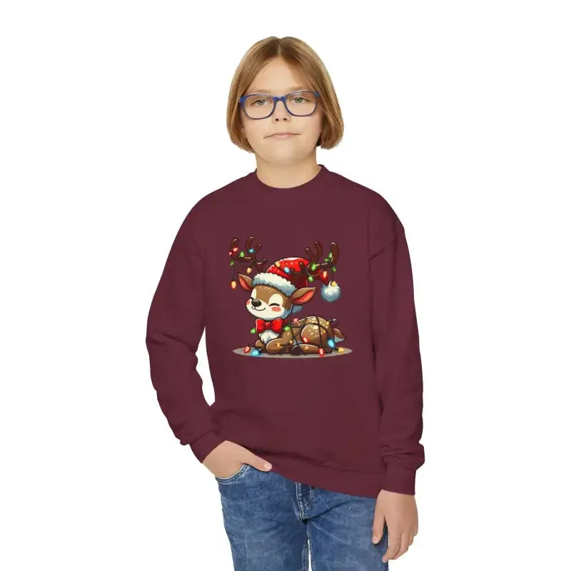 Rudolph Reindeer Kids Festive Sweatshirt Glowing Lights