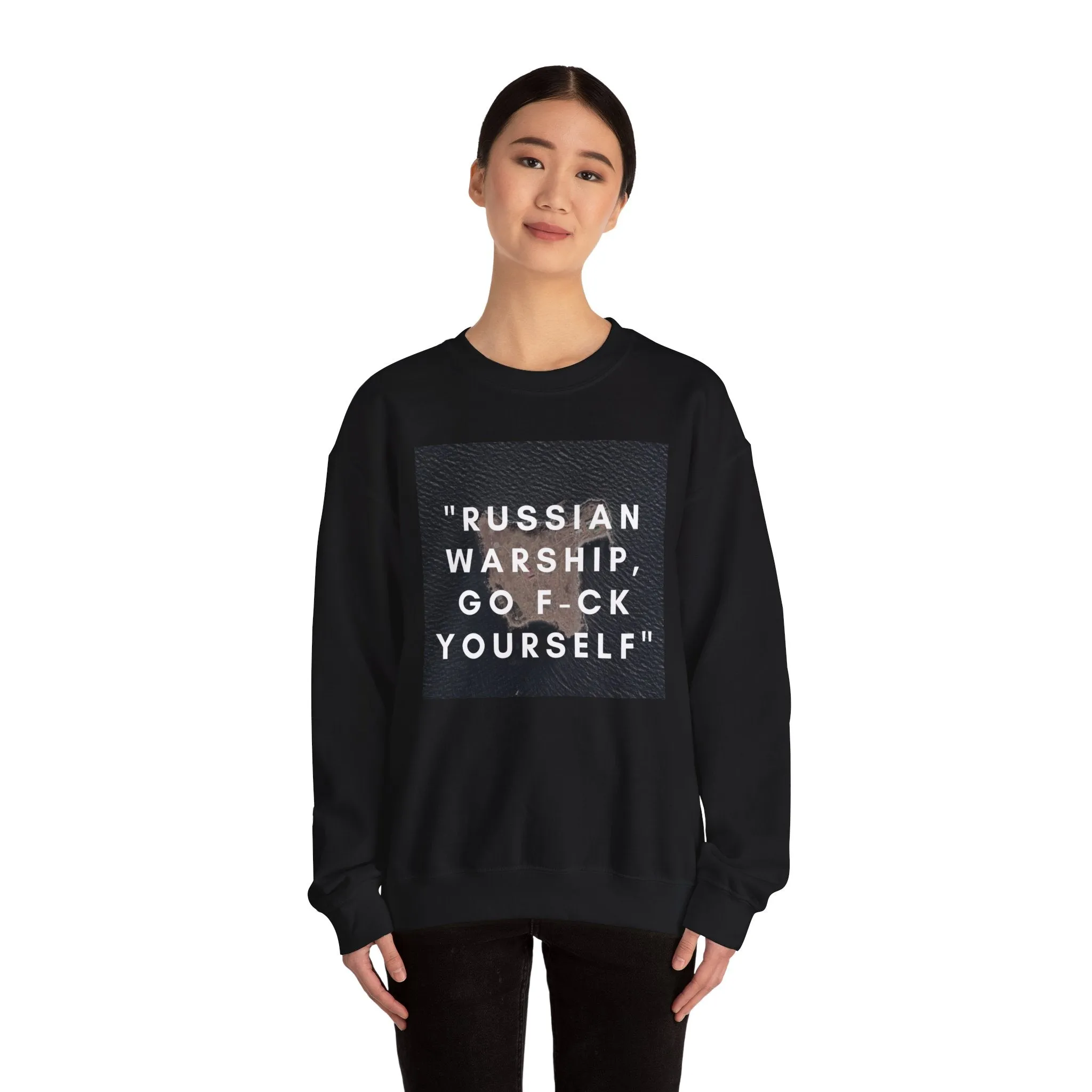 'RUSSIAN WARSHIP, GO F-CK YOURSELF' Heavy Blend Unisex Crewneck Sweatshirt