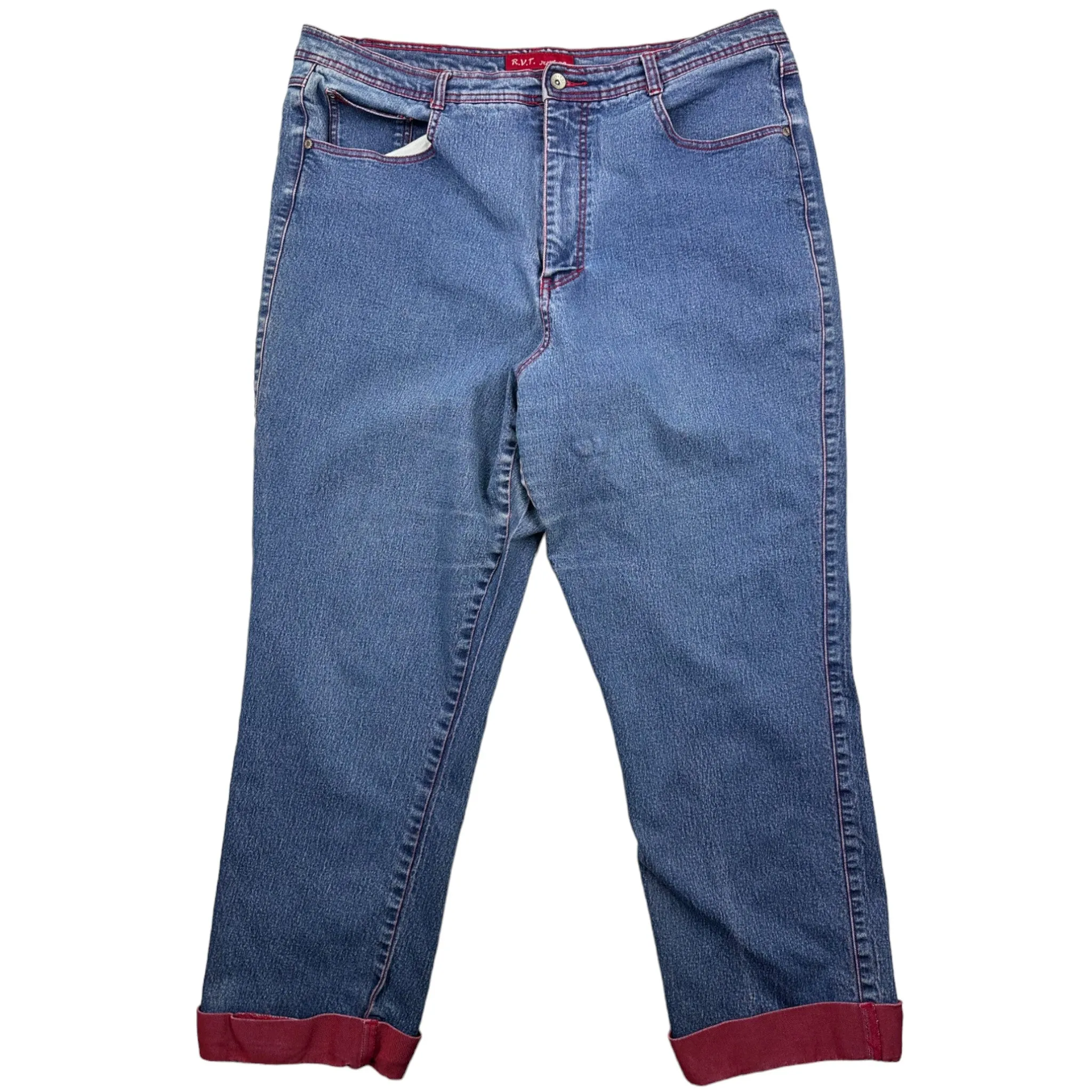 R.V.T "RED FADE" JEANS - (SIZE 22)