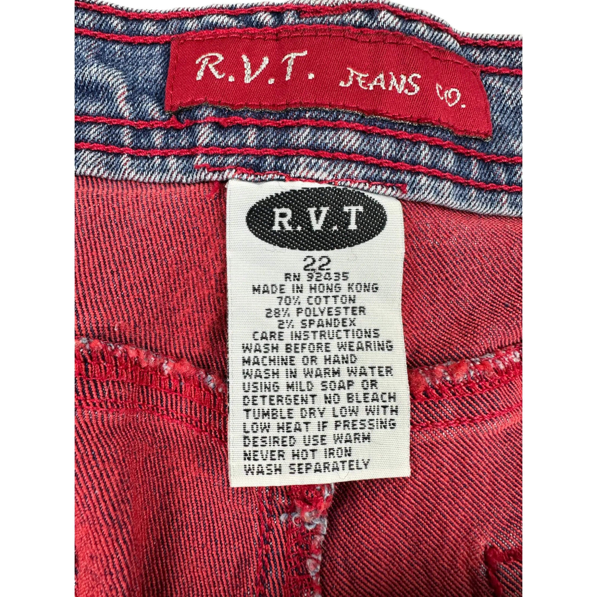 R.V.T "RED FADE" JEANS - (SIZE 22)