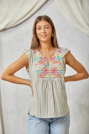Ryleigh Pinstripe Top
