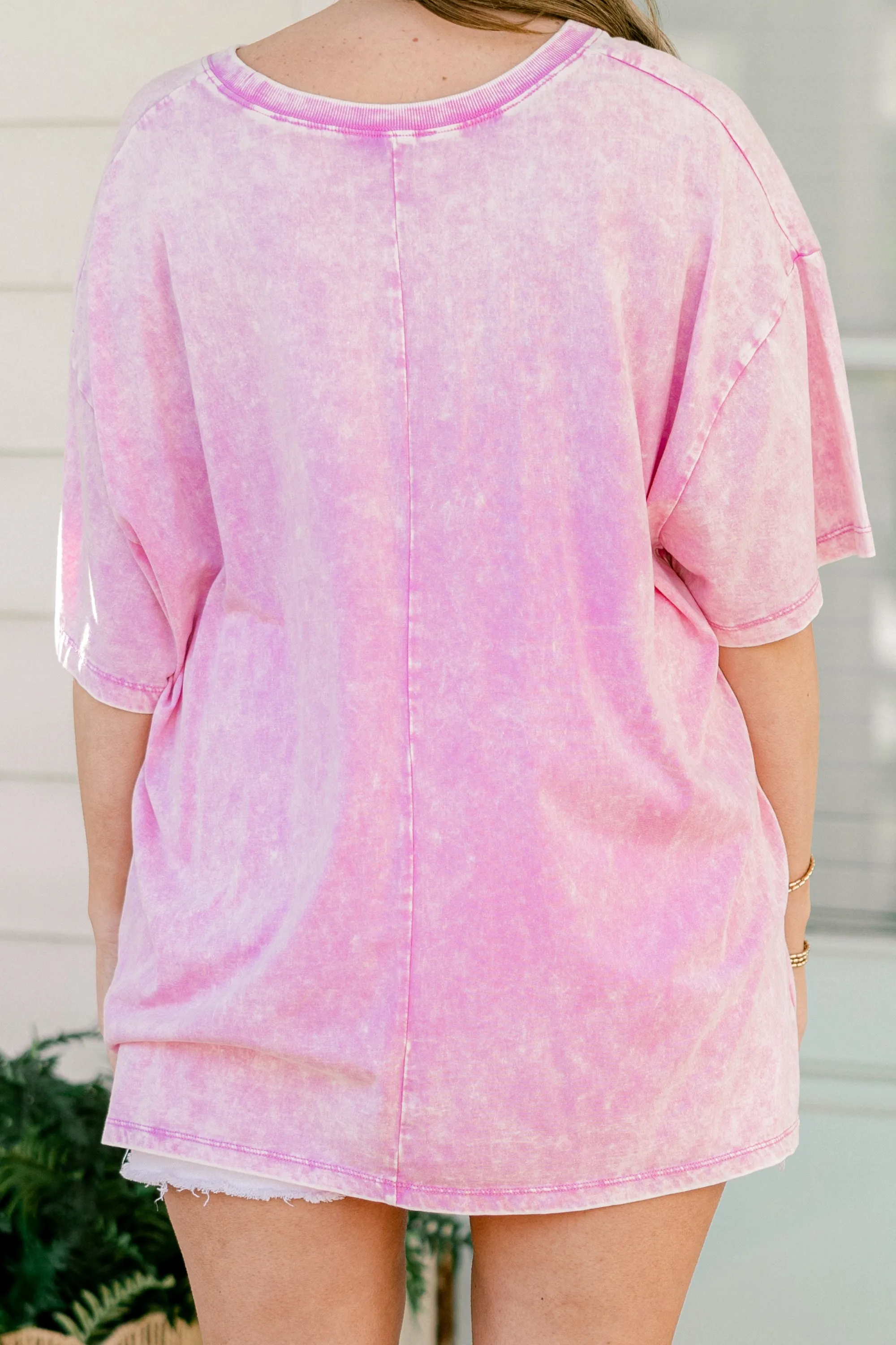 Salt Life Acid Wash Relaxed Tee, Bright Mauve