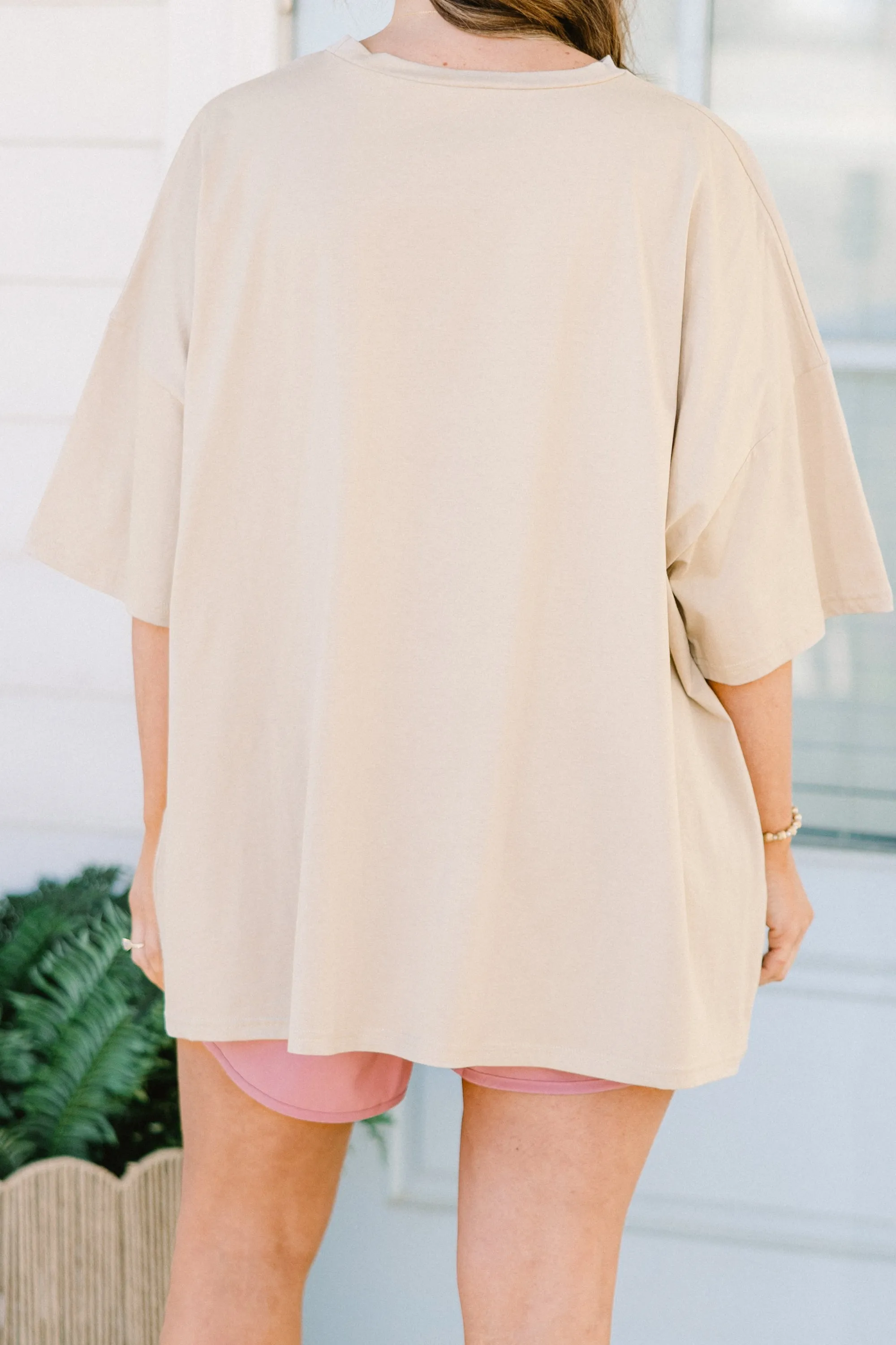 Saltwater & Sunshine Boyfriend Tee, Light Mocha