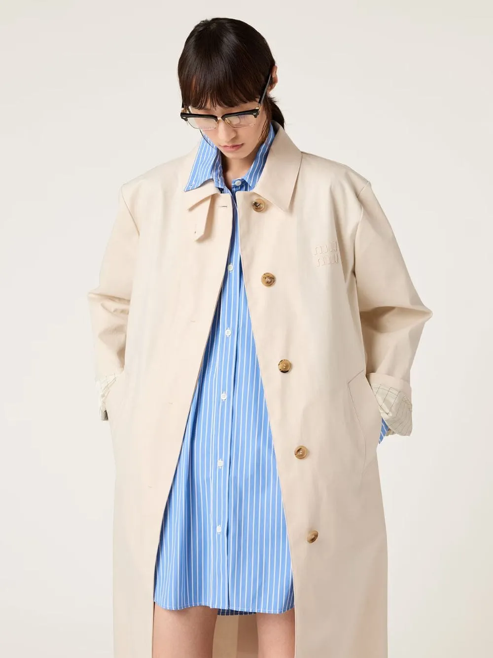 Sapphire Blue Striped Cotton Dress