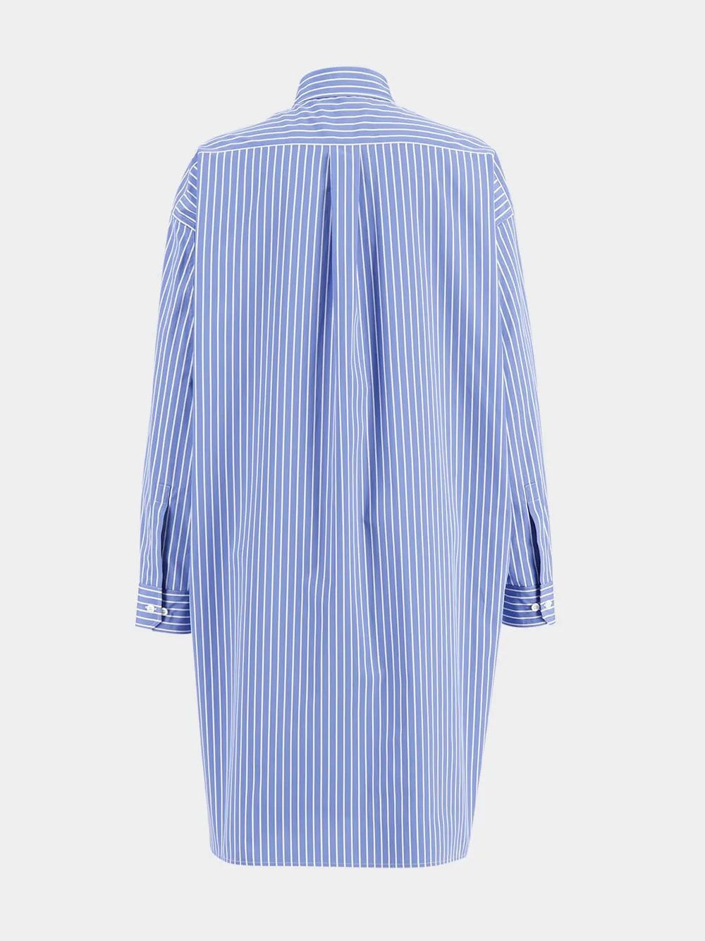 Sapphire Blue Striped Cotton Dress