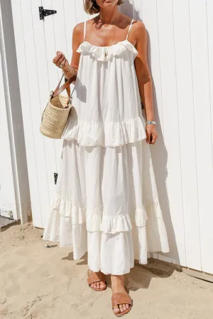 Sexy Ruffle Flounce U Neck Sling Dresses(5 Colors)