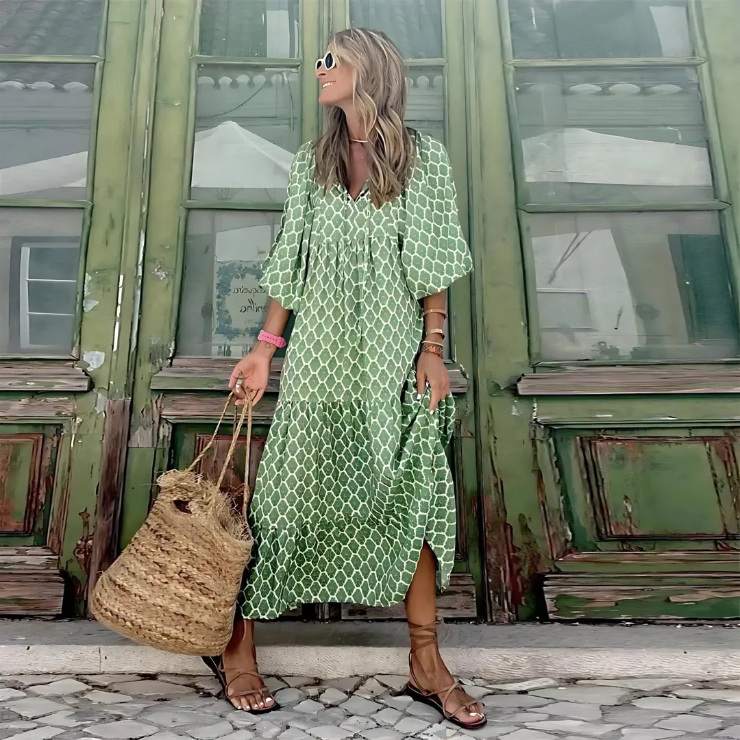 Sheren™ | Flowing Dress with Rose Print