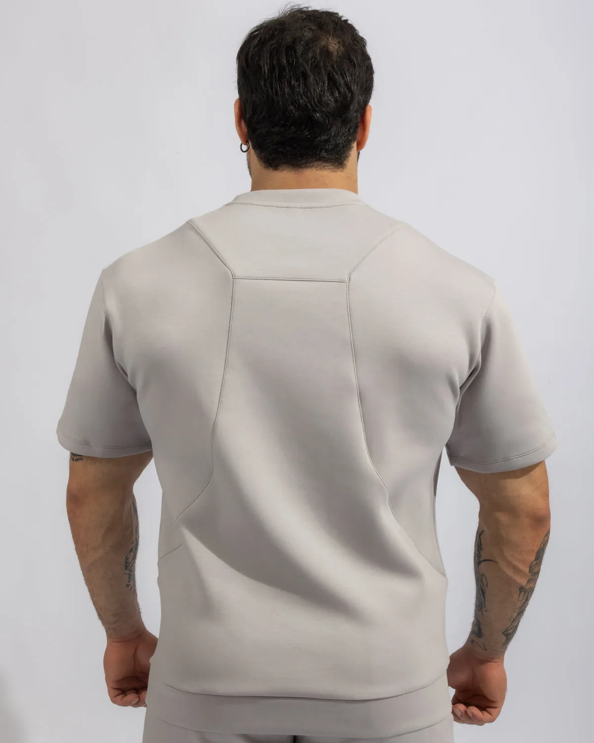 Shield Men Half Sleeve Pullover - Light Grey