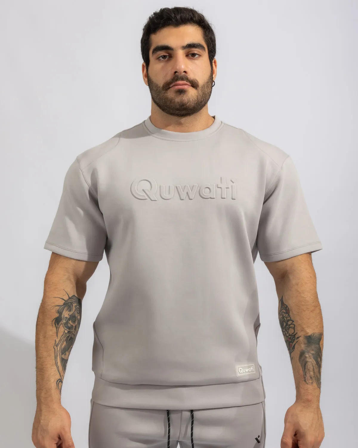 Shield Men Half Sleeve Pullover - Light Grey