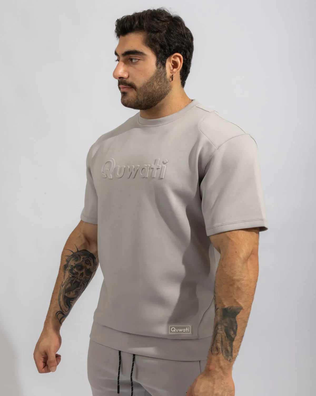 Shield Men Half Sleeve Pullover - Light Grey
