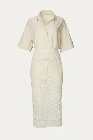 SHIRT AND CROCHET LACE SKIRT SET