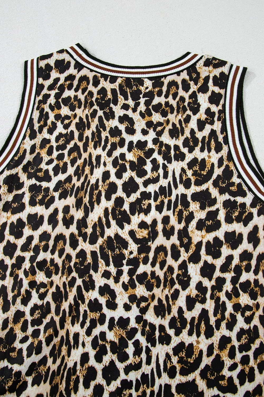 Side Slit Leopard Sleeveless Maxi Dress