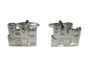Silver Toned Castle Cufflinks