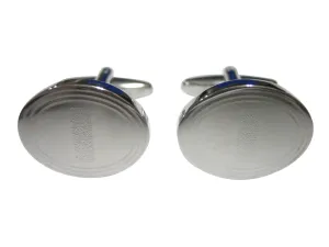 Silver Toned Etched Oval Helical Virus Cufflinks