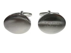 Silver Toned Etched Oval Myers Briggs ISFP Cufflinks
