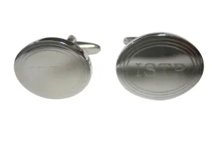 Silver Toned Etched Oval Myers Briggs ISTP Cufflinks