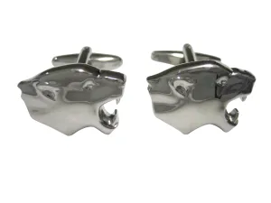 Silver Toned Puma Wild Cat Cufflinks