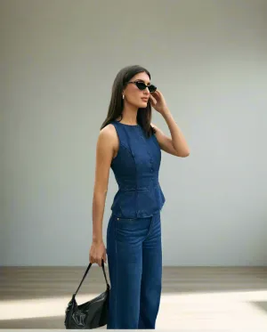 Sleeveless Button Up Denim Vest