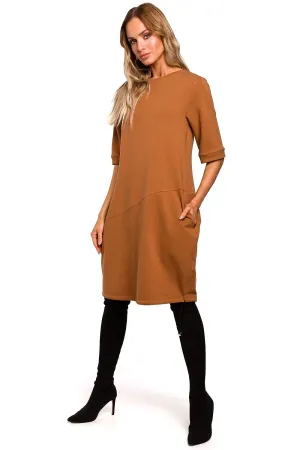 Slightly Oversized Drawstring Cotton Dress