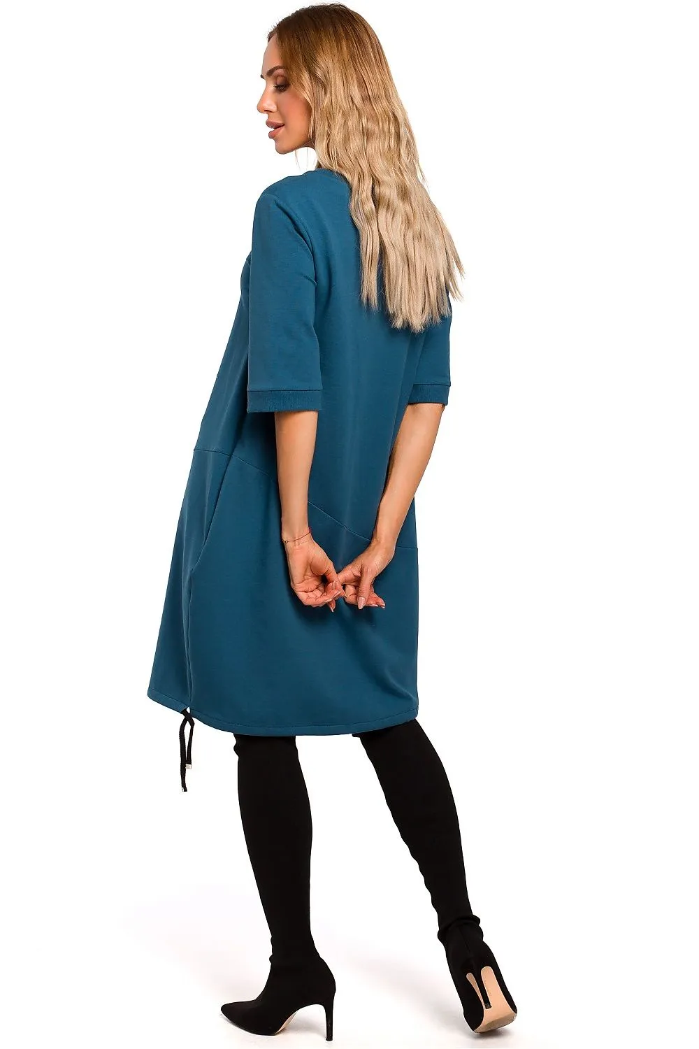 Slightly Oversized Drawstring Cotton Dress