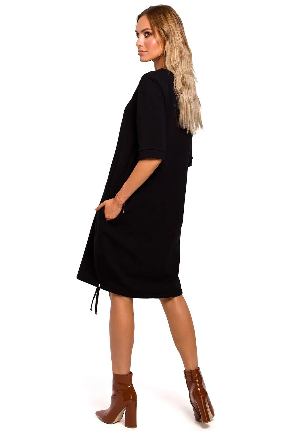 Slightly Oversized Drawstring Cotton Dress