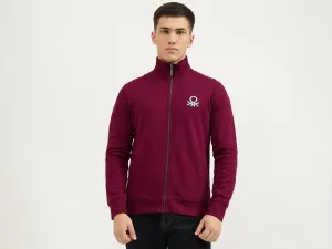 Slim Fit High Neck Solid Sweatshirts