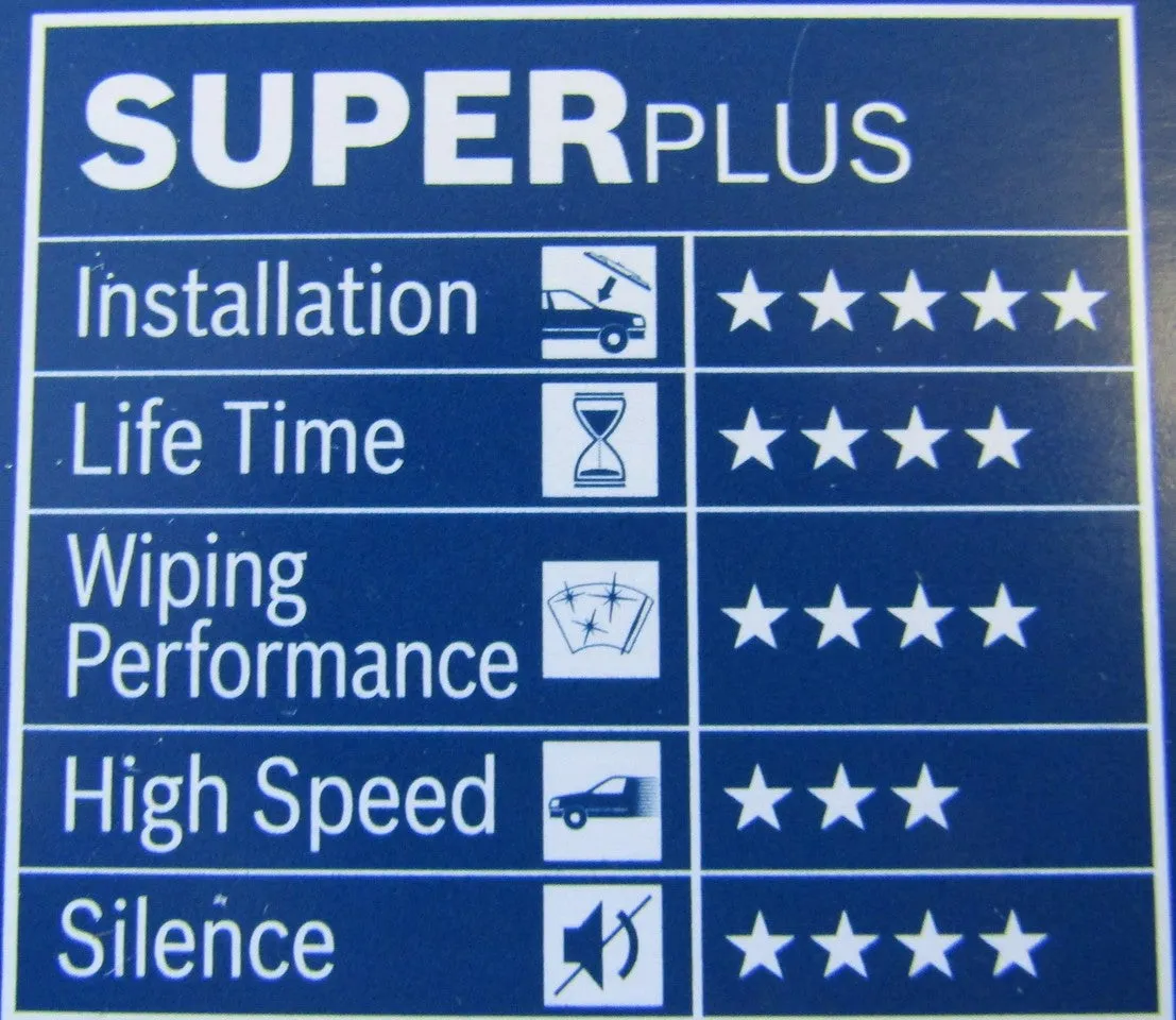 Smart City-Coupe 1999-2004 Bosch Super  Replacement Front Screen Windscreen Wiper Blades   Wurth Screen Wash