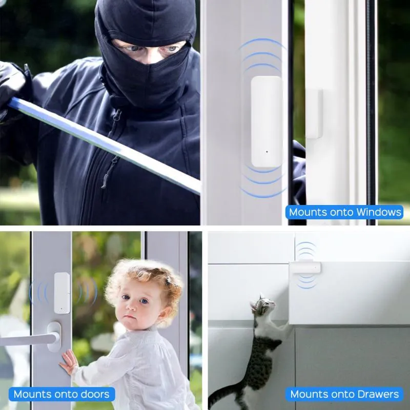 Smart WIFI Door Magnetic Alarm Detector Independent Magnetic Sensor Smart Life Compatible With Google Home Pratical