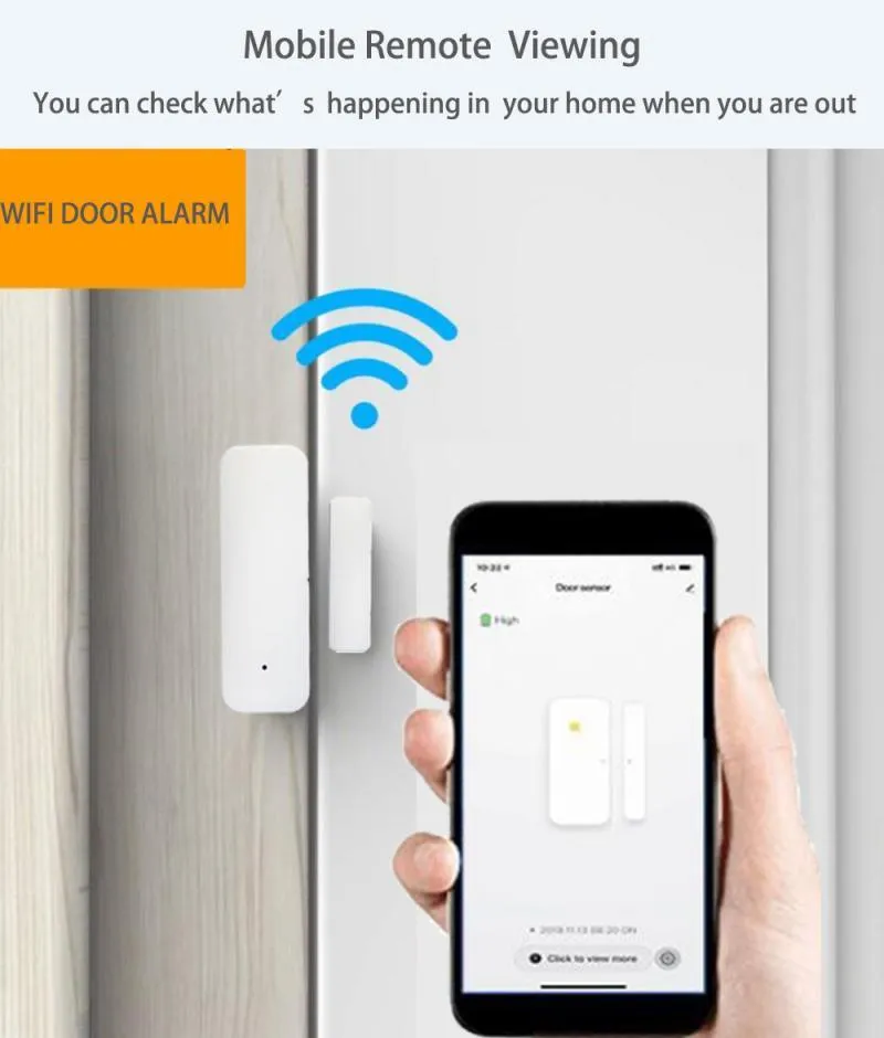 Smart WIFI Door Magnetic Alarm Detector Independent Magnetic Sensor Smart Life Compatible With Google Home Pratical