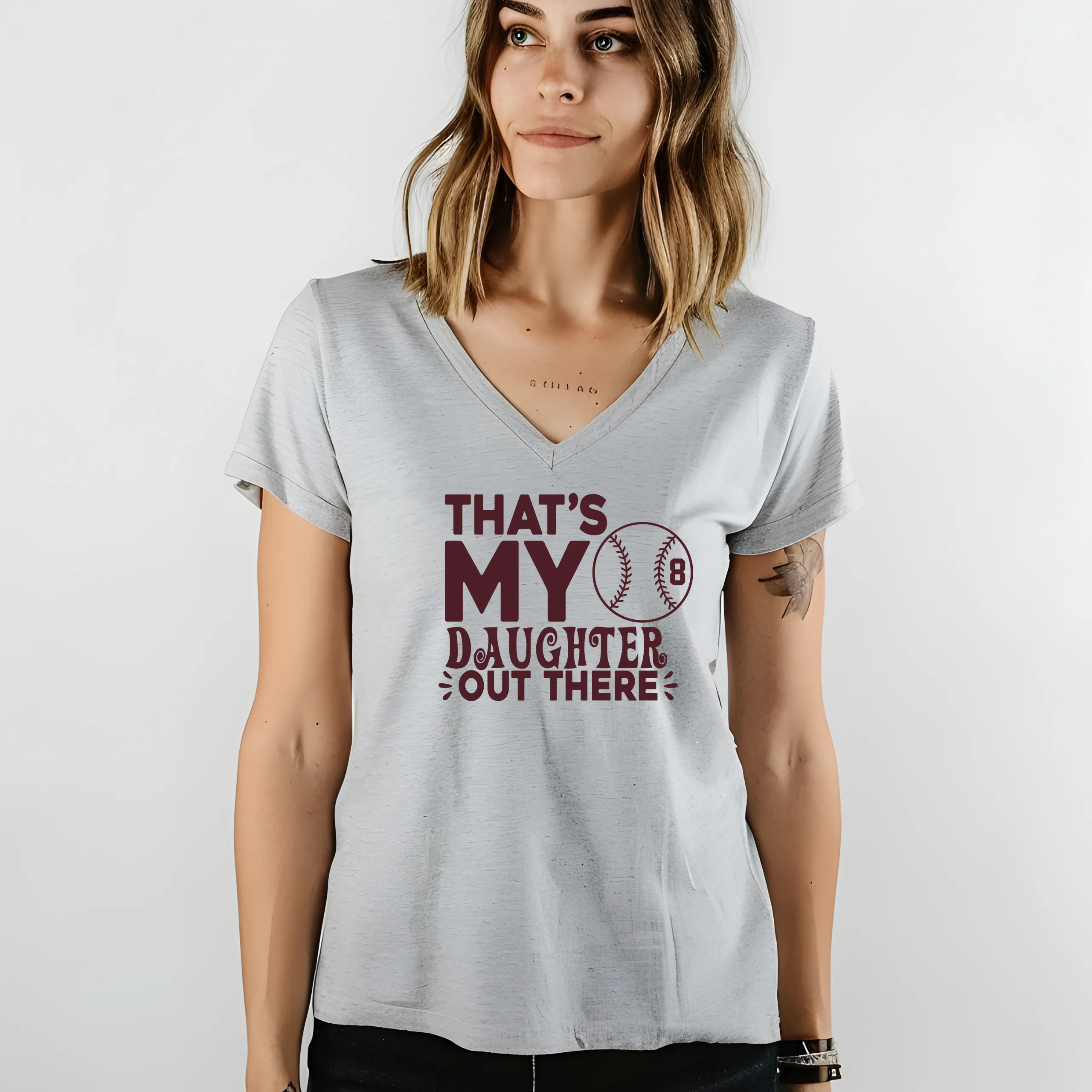Softball Mom Shirt | Crew neck | V Neck| Sweatshirt | Hoodie | Thats my daughter out there