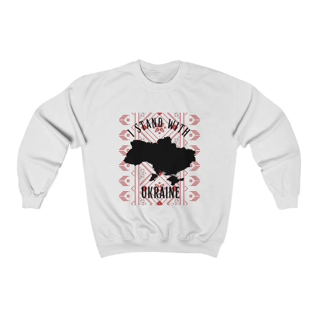 'Stand With Ukraine' With Vishivanka Heavy Blend Unisex Crewneck Sweatshirt