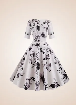 Steampunk Flower Print Dress