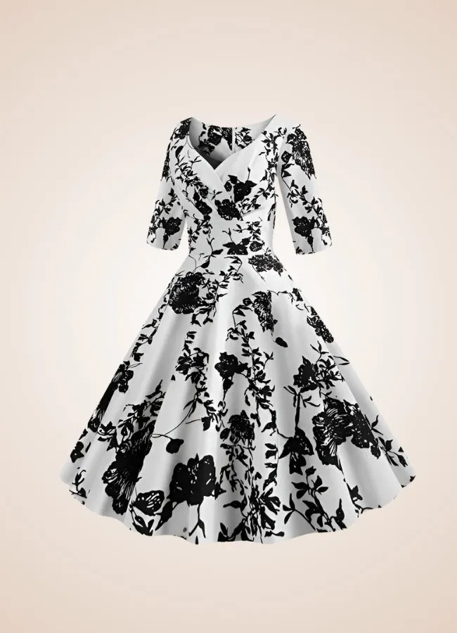 Steampunk Flower Print Dress